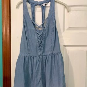 American Eagle Denim Strappy Romper